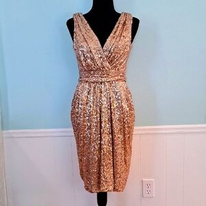 BADGLEY MISCHKA Showstopping Sequined Minidress, Sleeveless, Fully Lined, Size 2